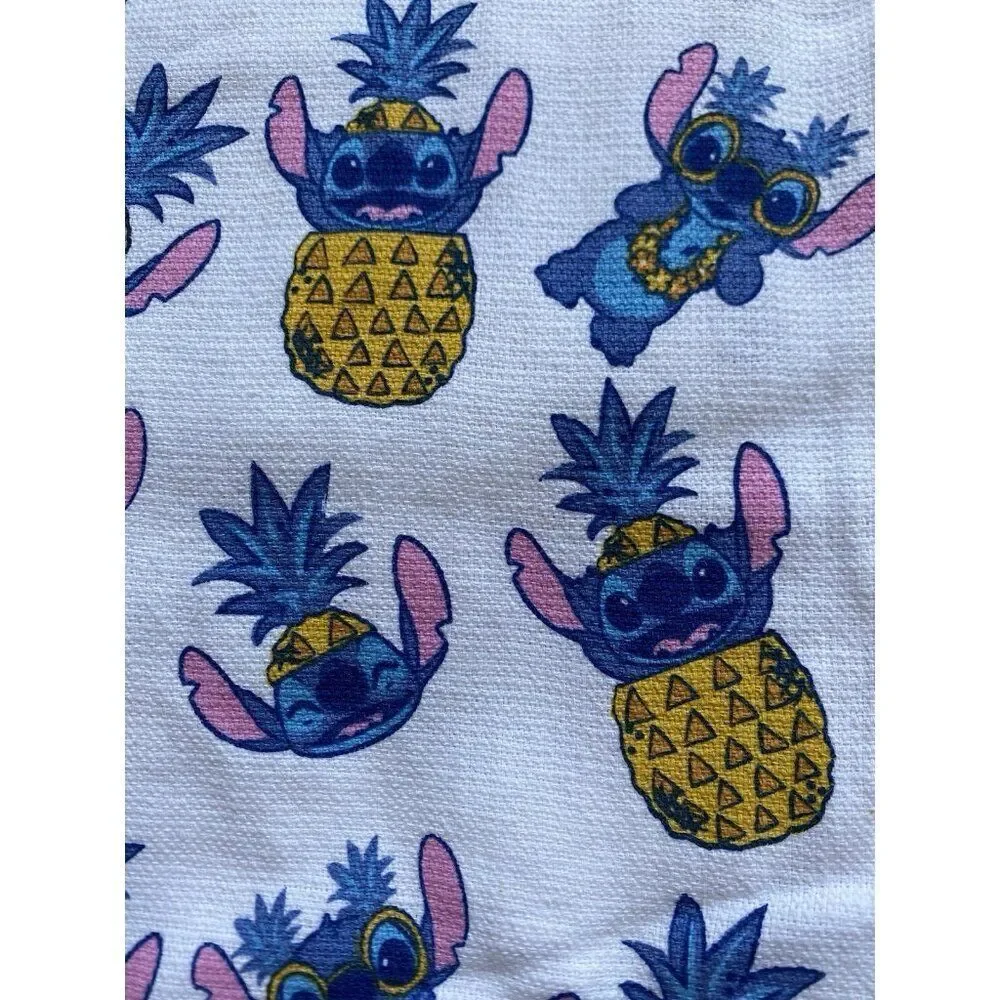 2 Pack Disney Stitch Hand Kitchen Towels‎ Pineapple Lei Hawaii 16 X 26” NEW